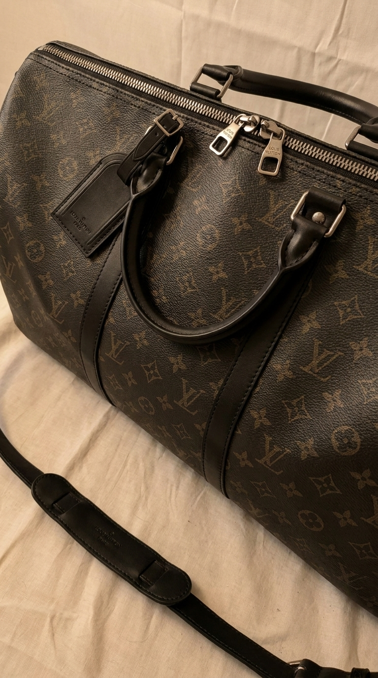 Louis Vuitton Keepall 50 Monogram Eclipse – Begagnad, mycket gott skick